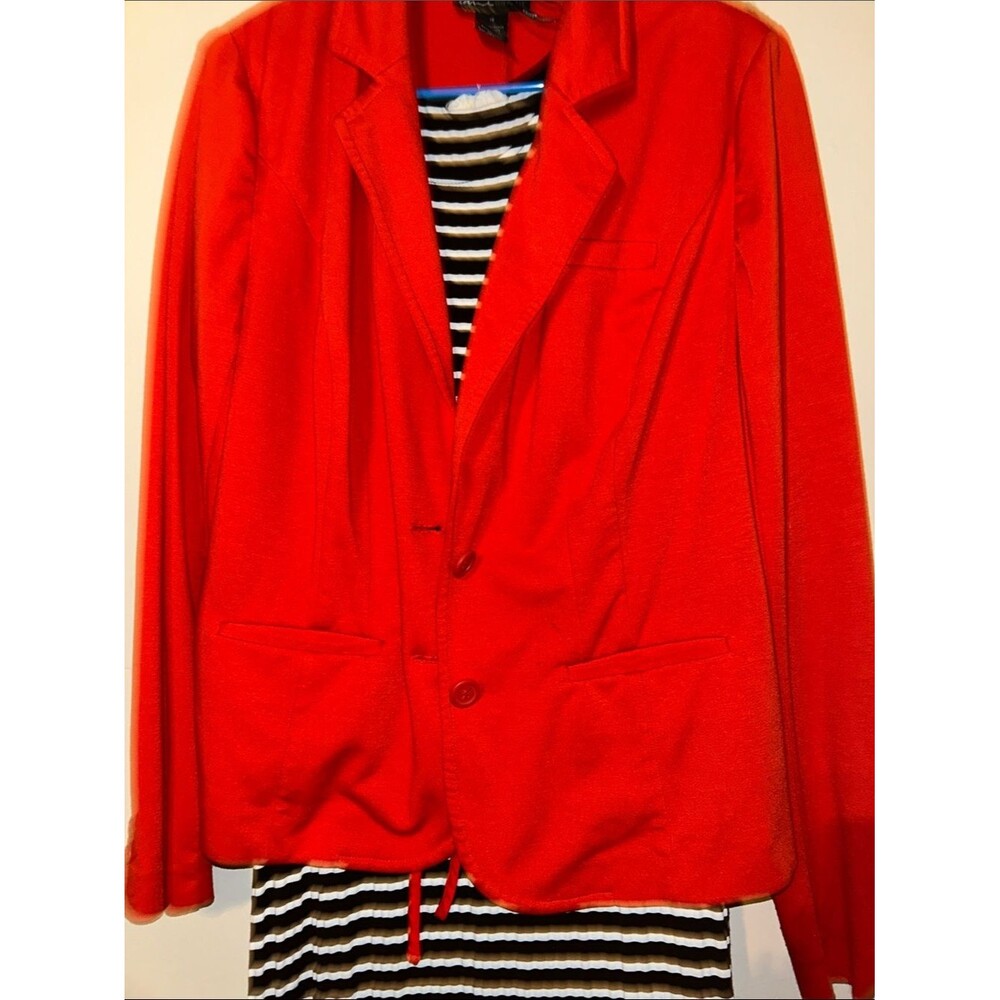 Knit Red Blazer 2 Button with Pockets GUC